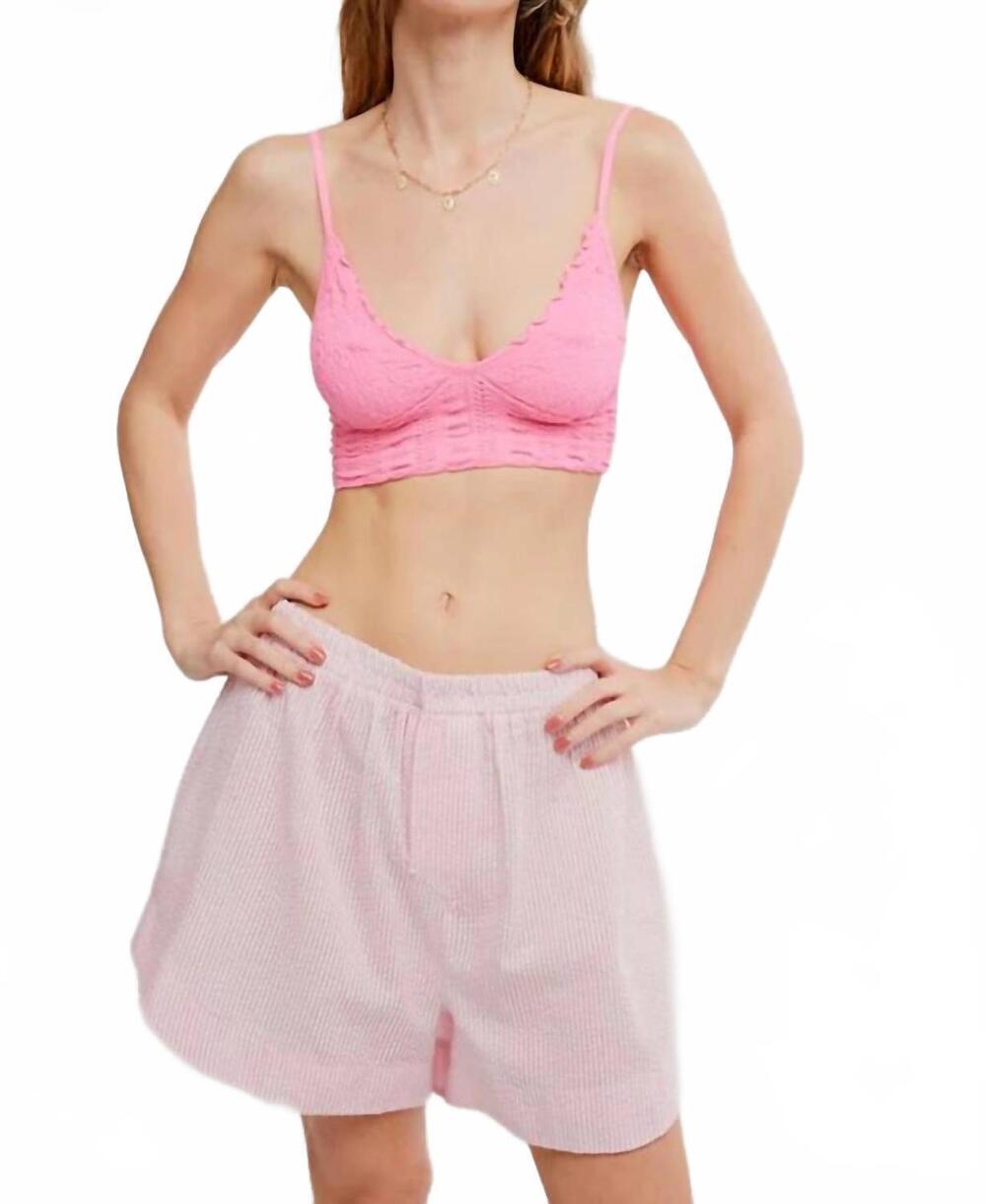 NEW FREE PEOPLE heirloom seamless bralette in pink flame